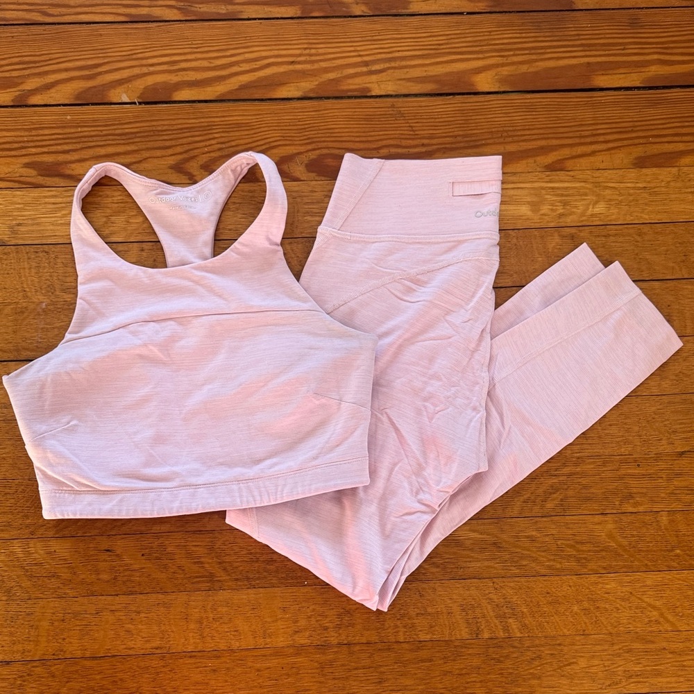 Outdoor Voices Pink Leggings and Top Set